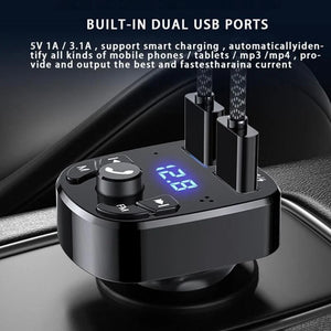 Bluetooth Car Transmitter W/ 3 USB Charger